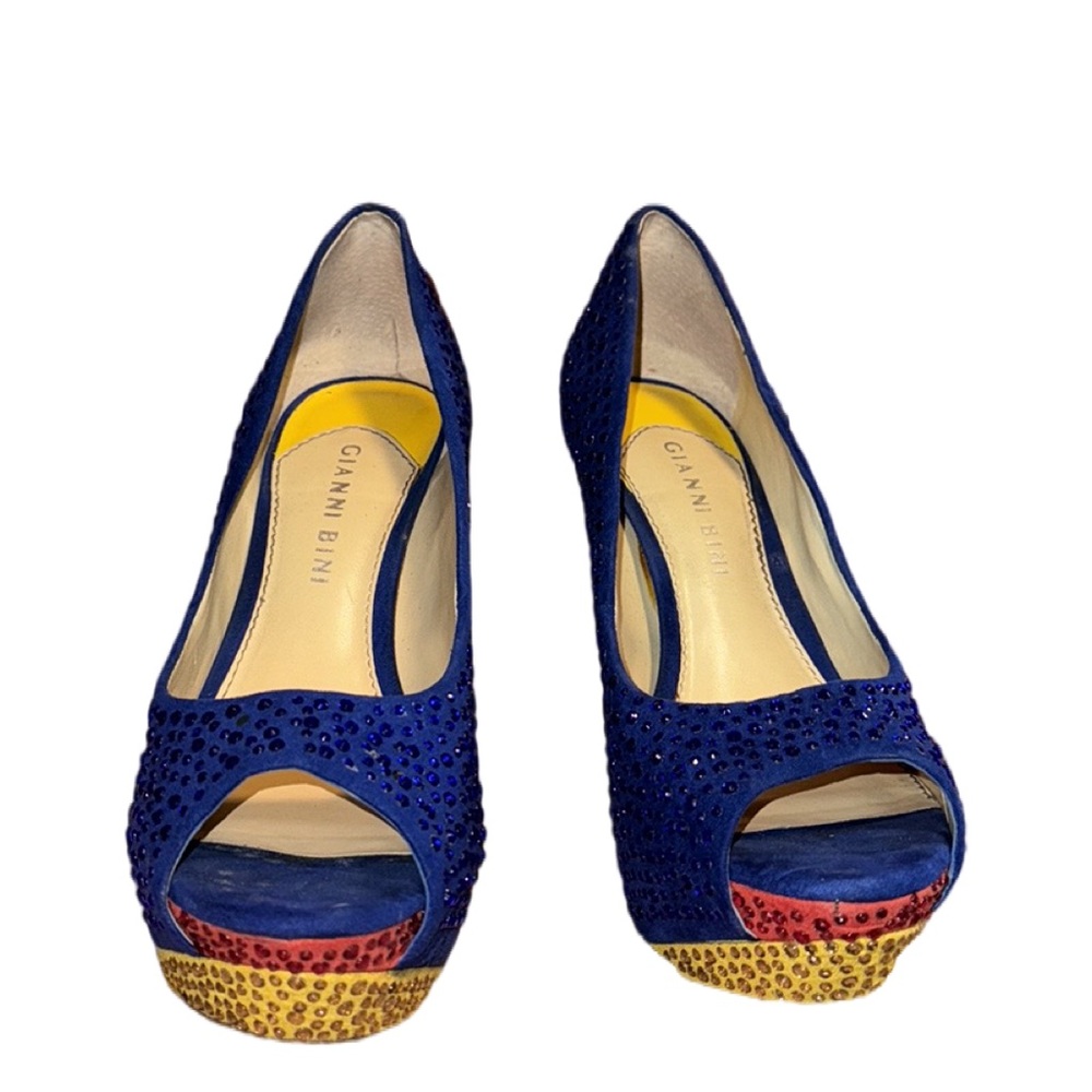 Electric Glam – Gianni Bini Blue Rhinestone Platforms (Size 6M)